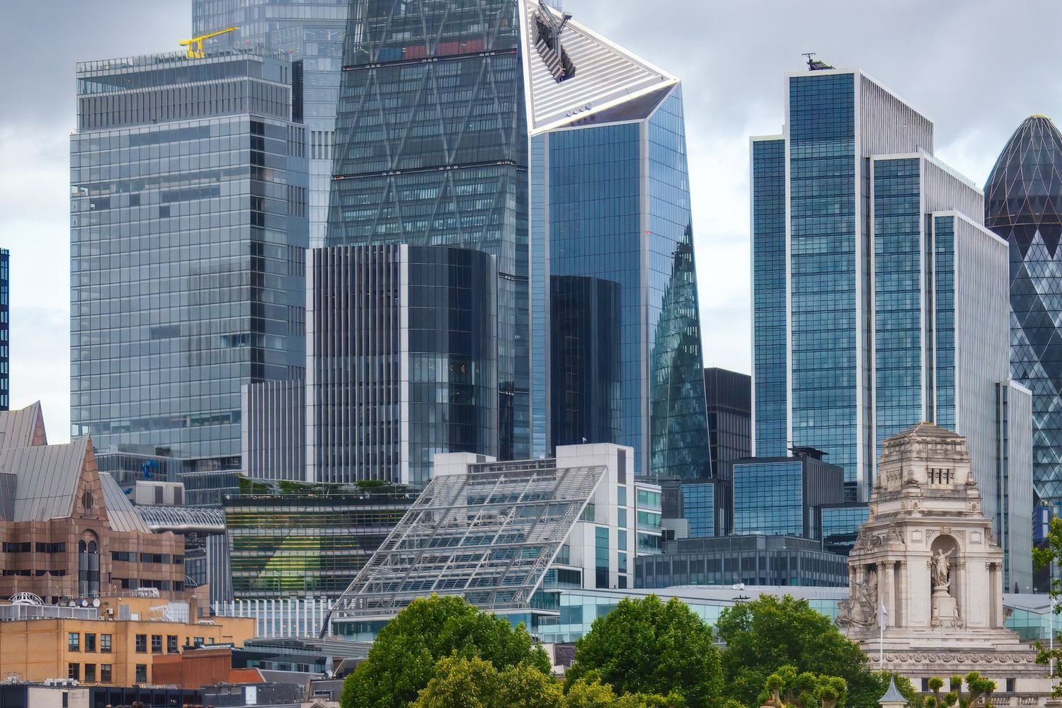 London skyline featuring iconic City of London skyscrapers